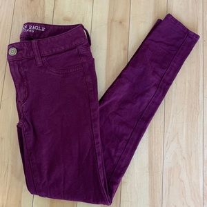 American Eagle Cranberry Midrise Jean/Jeggings!